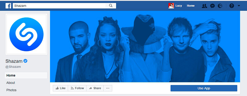 Shazam example facebook cover colors