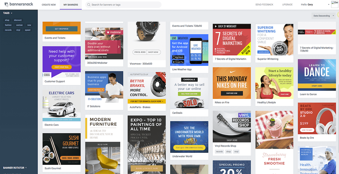 Redesign My Banners Page
