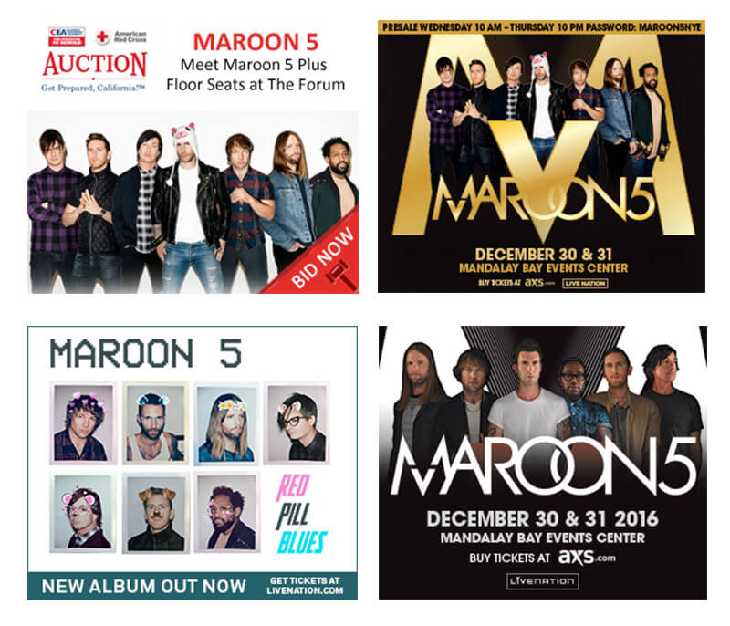 maroon 5 banner cho buổi hòa nhạc