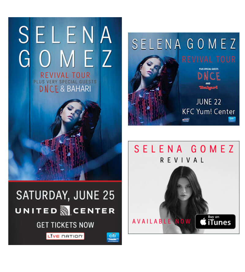 selena gomez banners for concert