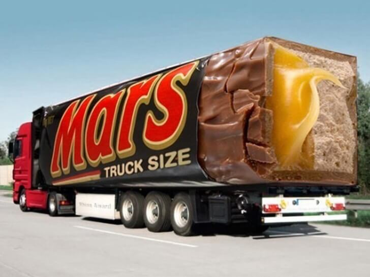 Bus advertising campaign for Mars Truck Size