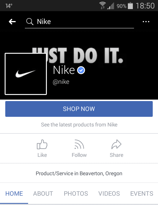 NIKE mobile Facebook cover