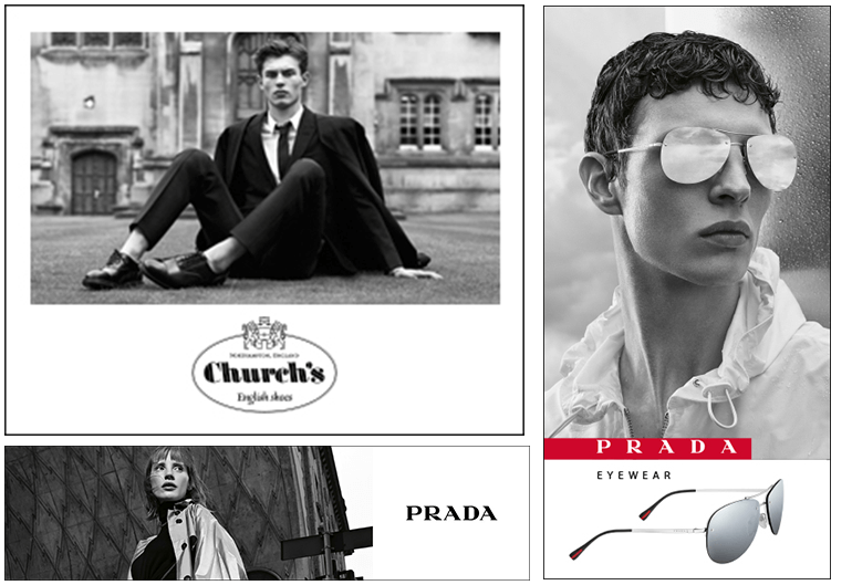 Prada black and white banner ad