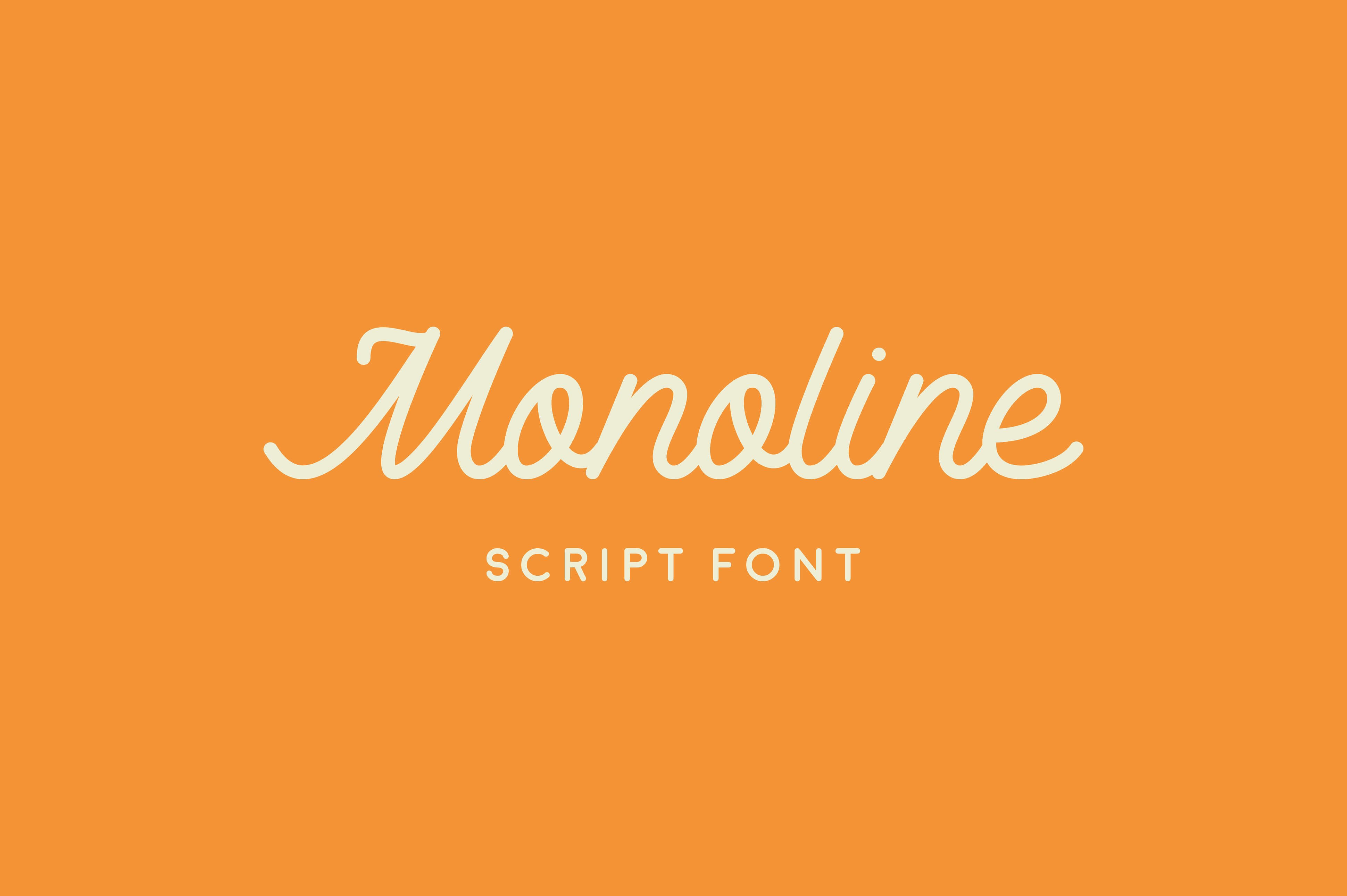 Monoline hand written script