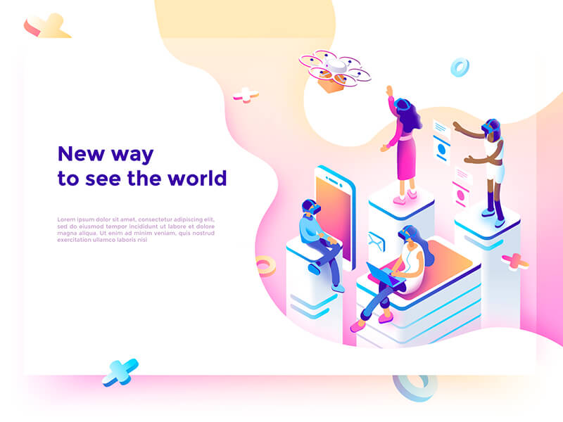 isometric graphic design - graphic design trends 2019